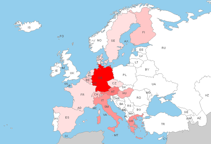 European Countries cached in